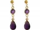 GEMSHINE Ohrringe mit tiefvioletten Amethysten. Hochwertig vergoldete Edelstein Tropfen Ohrhnger. Made in Mnchen / Deutschland. Im eleganten Schmucketui geliefert. Auch als SET mit Halskette.