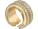 GEMSHINE Ring mit Lederband und Strass. Grenverstellbar: versilbert, vergoldet, rose vergoldet. Qualittsvoller Schmuck Made in Madrid / Spain.