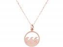 GEMSHINE Maritim Nautics Halskette mit Surf Wellen Meer aus 925 Silber, hochwertig vergoldet oder rose im Navy Stil - Made in Madrid, Spanien, Metall Farbe:Silber rose vergoldet