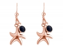 GEMSHINE Maritim Nautics Ohrringe mit Seestern Ohrhnger aus 925 Silber, hochwertig vergoldet oder rose im Navy Stil - Made in Madrid, Spanien, Metall Farbe:Silber rose vergoldet